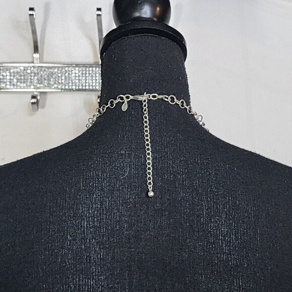 Chico's Vintage Chunky Lime and Silver Tone Beaded 39" Necklace with 5" Extender - Picture 9 of 16